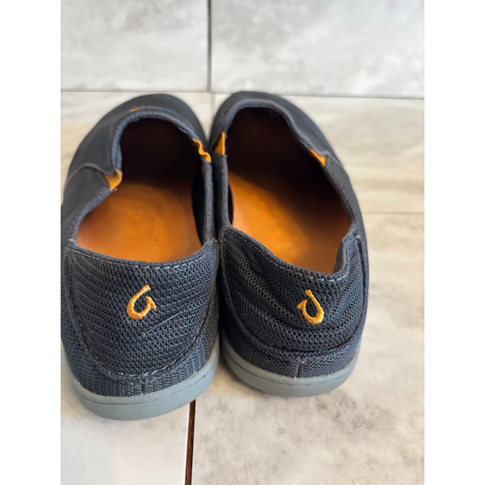 OLUKAI Nohea Mesh Dark Shadow Charcoal Orange Shoes 10188-4242 Men's Size 10 - Picture 4 of 7